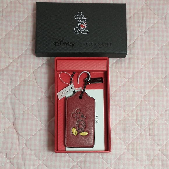 Coach Accessories - Disney x Coach Red Mickey Mouse Hang Tag Keychain / Bag Charm